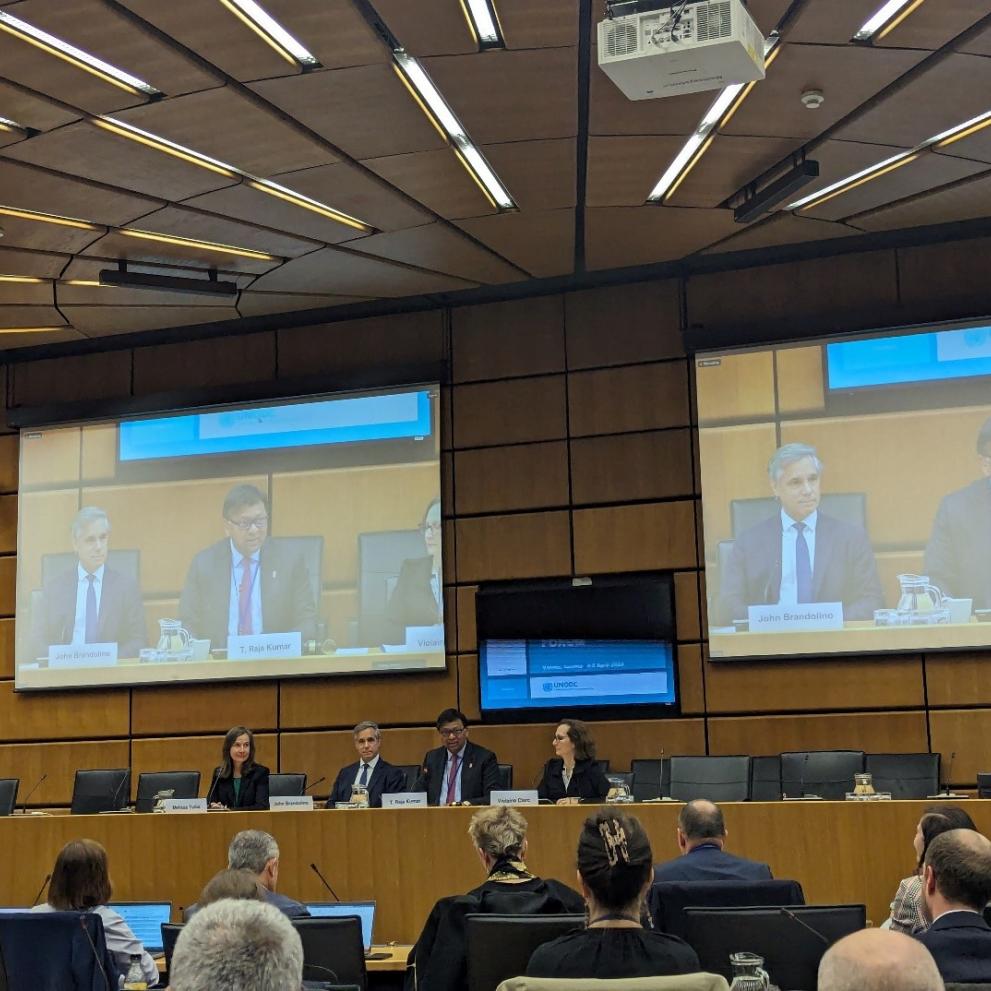 FATF President T. Raja Kumar welcomes participants to the FATF PSCF, highlighting the connection between AML and sustainable development, financial stability, and inclusive growth. 
