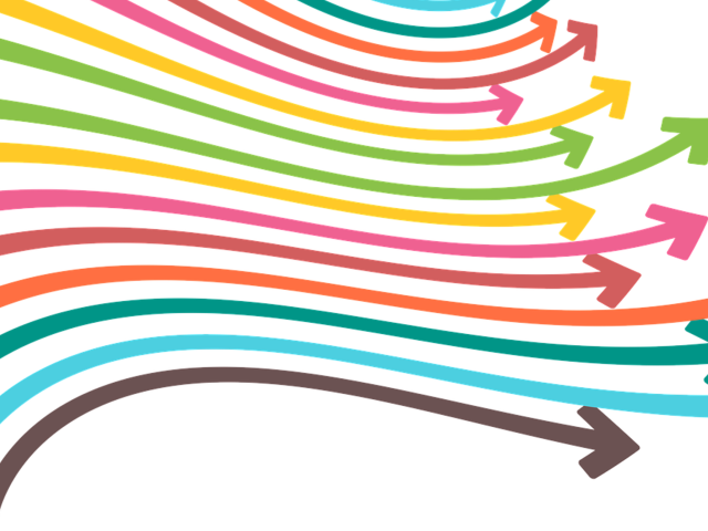 Colorful arrows on white