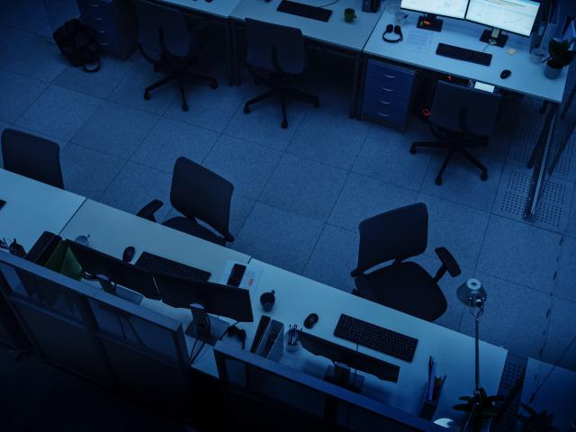 Empty office dark