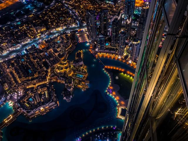 Dubai at night from above