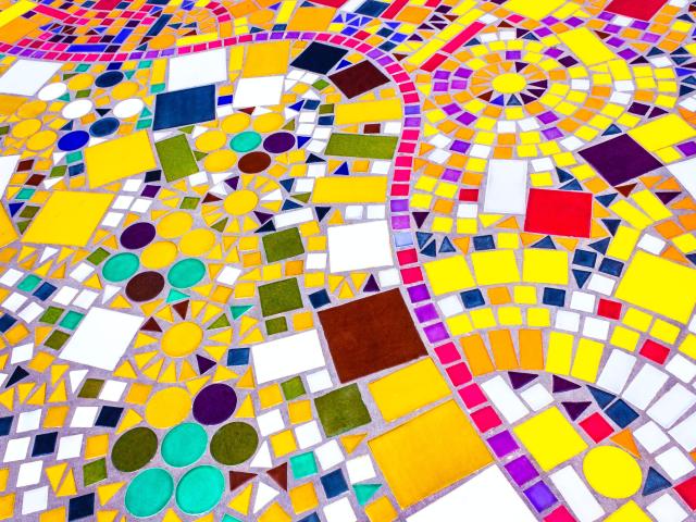 Brightly colored mosaic