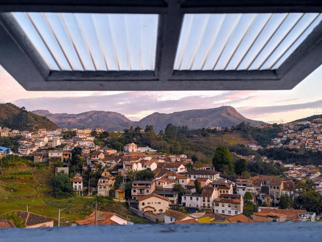 Ouro Preto village outside of a window