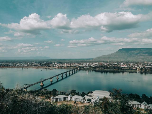 Bridge connecting cities in Laos