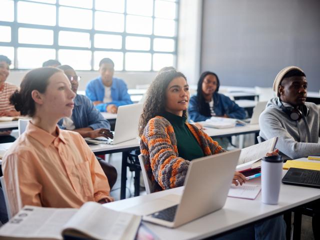 College Students Listening to Lecture
