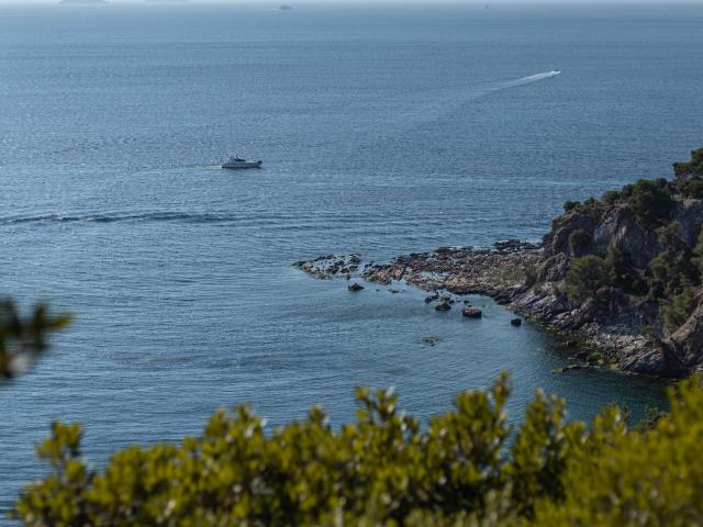 View of the ocean and mountain in Turkey