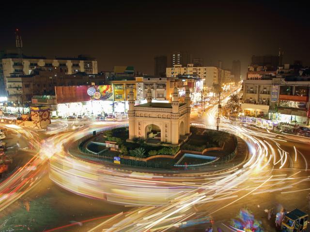 Bahadurabad Chorangi, in Karachi, Pakistan at Night