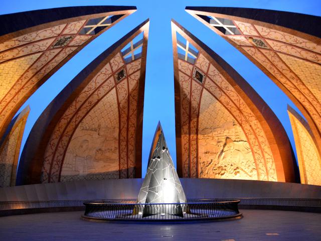 The Pakistan Monument at dusk