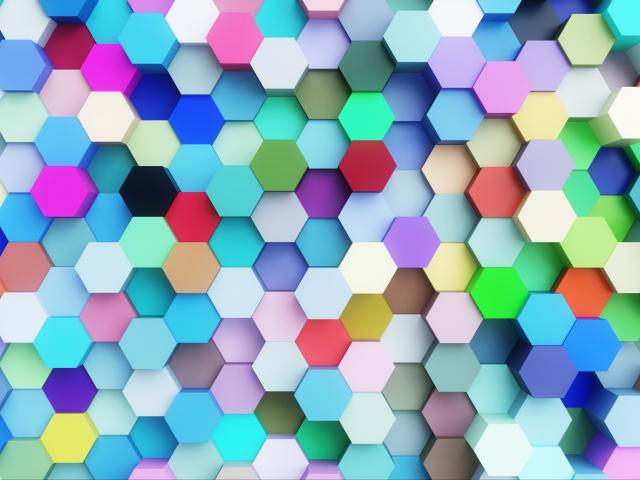 Multi-colored hexagons
