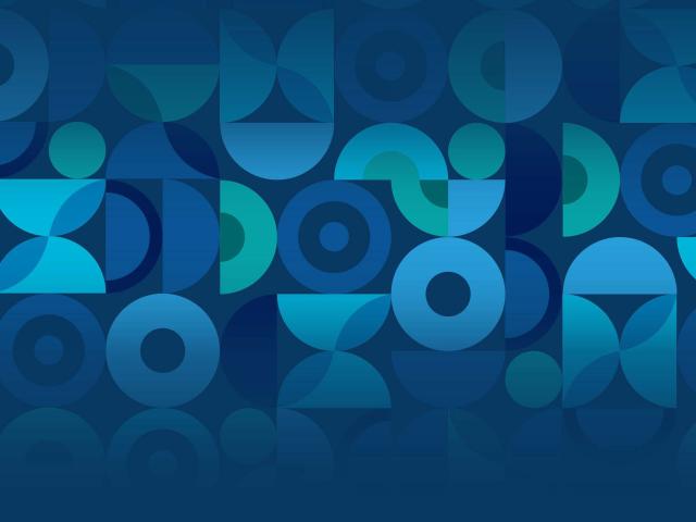 Graphic of circles in shades of blue and green