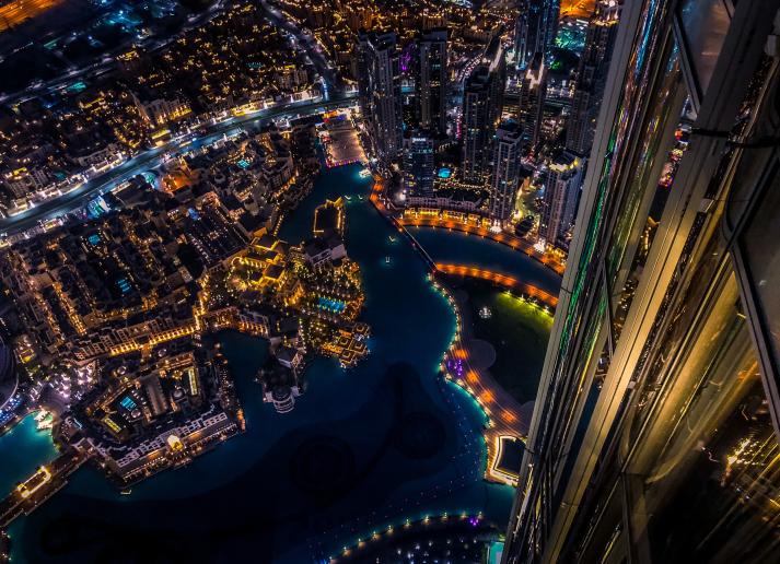 Dubai at night from above