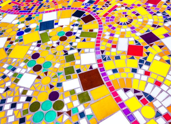 Brightly colored mosaic