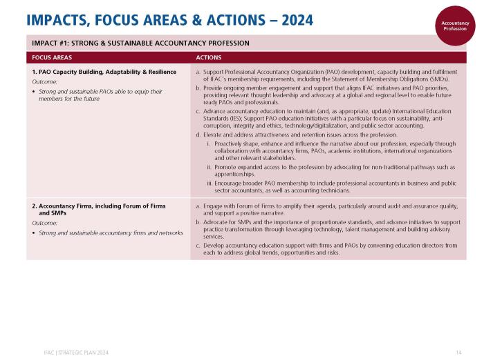 IMPACT 1 - STRONG & SUSTAINABLE ACCOUNTANCY PROFESSION