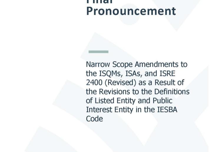 Cover image of IAASB's narrow scope amendments