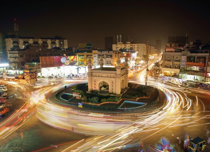 Bahadurabad Chorangi, in Karachi, Pakistan at Night