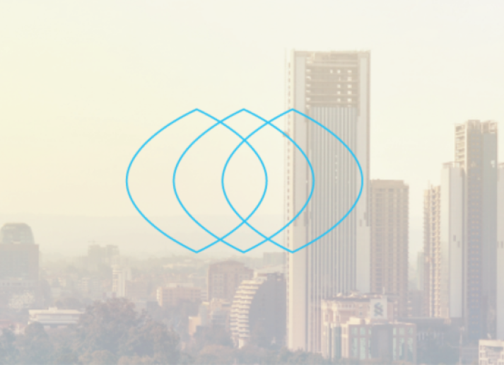 Nairobi skyline with Connect Branding in front