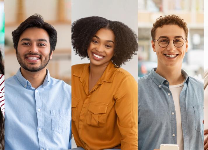 Photos of a diverse group of young adults