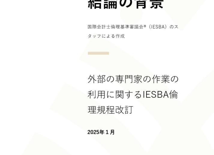 Using the Work of an External Expert - Basis for Conclusions