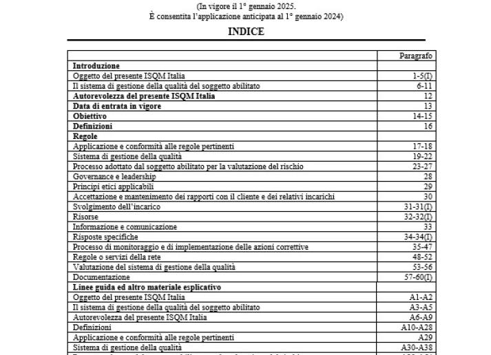 PRINCIPIO INTERNAZIONALE SULLA GESTIONE DELLA QUALITÀ-ISQM Italia 1