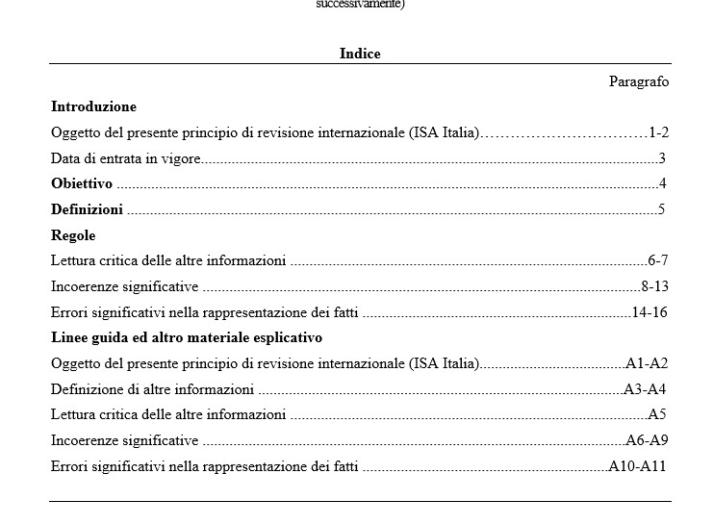 Principio di revisione internazionale (ISA) 720 (Revised),  Le responsabilità del revisore relativamente alle altre informazioni presenti in documenti che contengono il bilancio oggetto di revisione contabile 