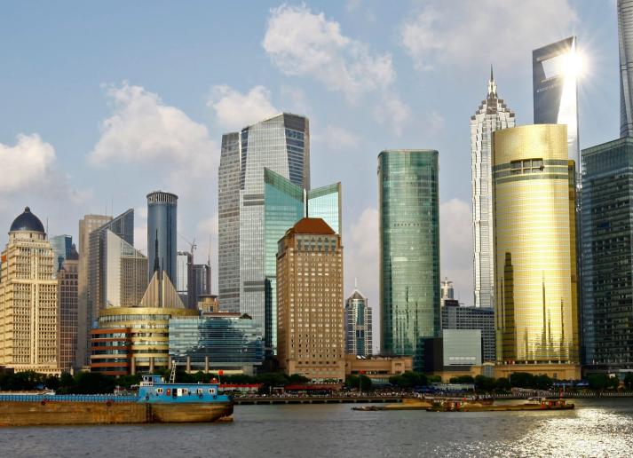 Skyline with World Financial Center in Shanghai, China