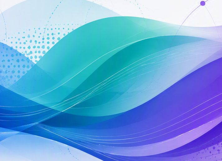 Abstract waves in blue, teal, purple