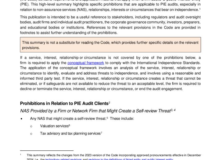 Summary - Prohibition List for PIE Audit Clients (Final).pdf