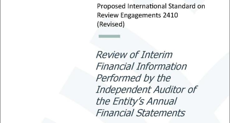 Cover image of IAASB's Proposed ISRE 2410 Exposure Draft