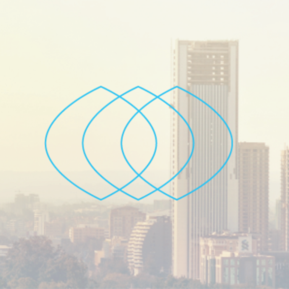 Nairobi skyline with Connect Branding in front