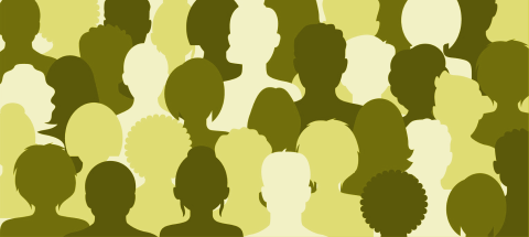 Graphic heads, yellow