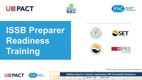 The main slide for the ISSB training in Thailand in February 2026