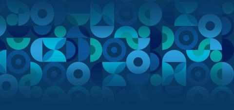Graphic of circles in shades of blue and green