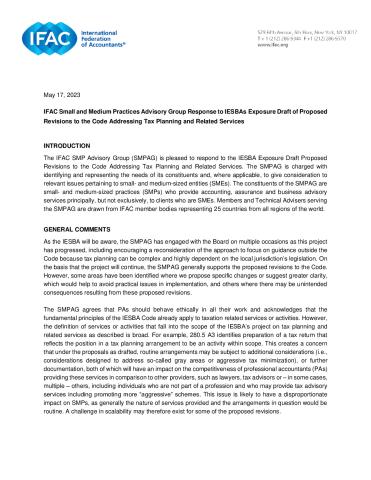 SMPAG Comment Letter_IESBA Tax planning and Related Services Consultation_May 2023_Final.pdf